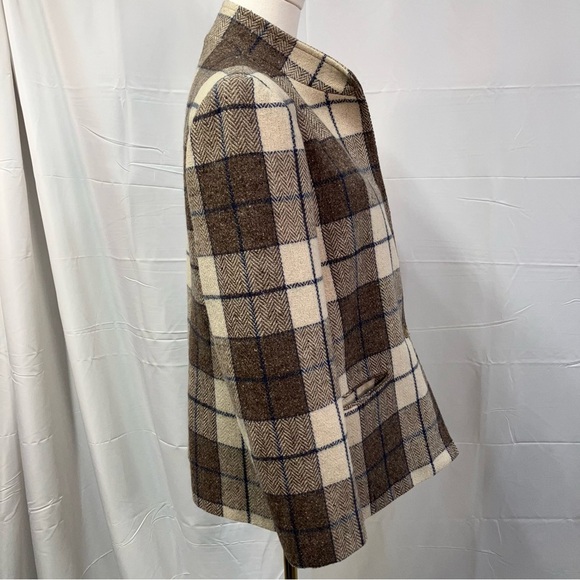 Vintage Bianca Plaid Single Button Wool Blazer Jacket Womens 12 Preppy Classic - Picture 10 of 15